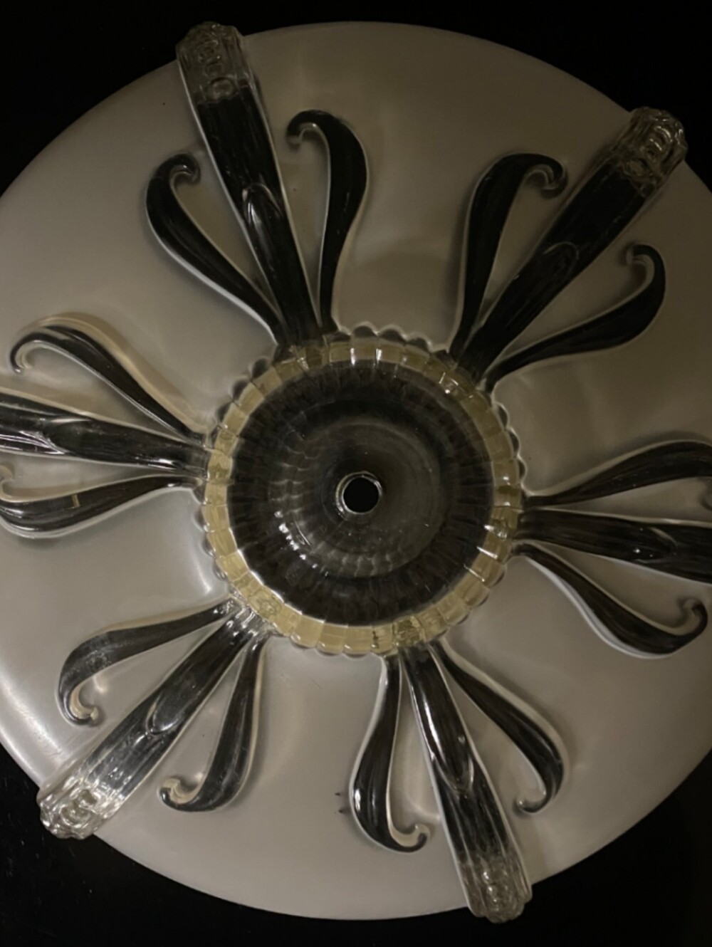 Antique 1920s 30s LARGE Art Deco Victorian Glass Ceiling Light Fixture Gatsby
